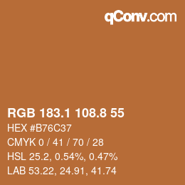 Code couleur: RGB 183.1 108.8 55 | qconv.com