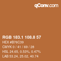 Color code: RGB 183.1 108.8 57 | qconv.com