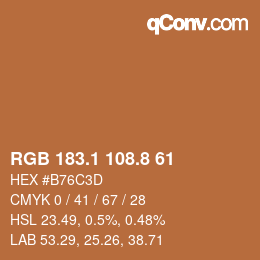 Color code: RGB 183.1 108.8 61 | qconv.com