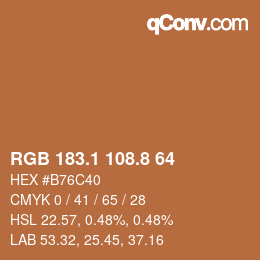 Color code: RGB 183.1 108.8 64 | qconv.com