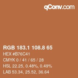 Color code: RGB 183.1 108.8 65 | qconv.com