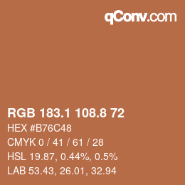 Color code: RGB 183.1 108.8 72 | qconv.com