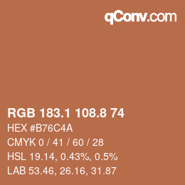 Color code: RGB 183.1 108.8 74 | qconv.com