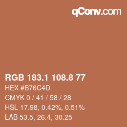 Farbcode: RGB 183.1 108.8 77 | qconv.com