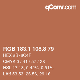 Color code: RGB 183.1 108.8 79 | qconv.com