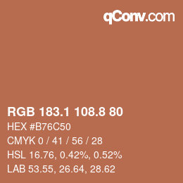 Color code: RGB 183.1 108.8 80 | qconv.com