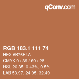 カラーコード: RGB 183.1 111 74 | qconv.com
