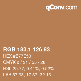 Color code: RGB 183.1 126 83 | qconv.com