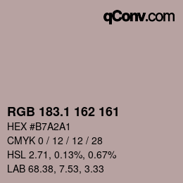 カラーコード: RGB 183.1 162 161 | qconv.com