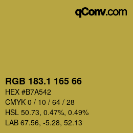 カラーコード: RGB 183.1 165 66 | qconv.com