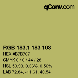 カラーコード: RGB 183.1 183 103 | qconv.com