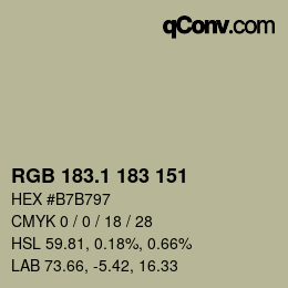 Color code: RGB 183.1 183 151 | qconv.com