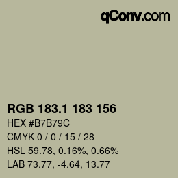 Color code: RGB 183.1 183 156 | qconv.com