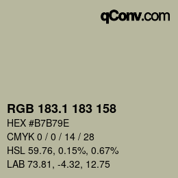 Color code: RGB 183.1 183 158 | qconv.com