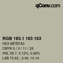 Color code: RGB 183.1 183 163 | qconv.com