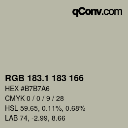 カラーコード: RGB 183.1 183 166 | qconv.com