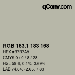 Farbcode: RGB 183.1 183 168 | qconv.com