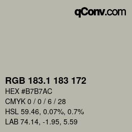 カラーコード: RGB 183.1 183 172 | qconv.com