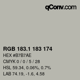 Farbcode: RGB 183.1 183 174 | qconv.com