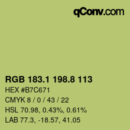 Color code: RGB 183.1 198.8 113 | qconv.com