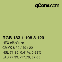 カラーコード: RGB 183.1 198.8 120 | qconv.com