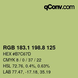 カラーコード: RGB 183.1 198.8 125 | qconv.com