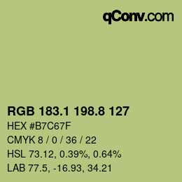 Color code: RGB 183.1 198.8 127 | qconv.com