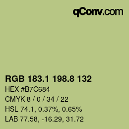 Color code: RGB 183.1 198.8 132 | qconv.com