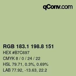 Farbcode: RGB 183.1 198.8 151 | qconv.com
