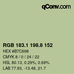 Color code: RGB 183.1 198.8 152 | qconv.com