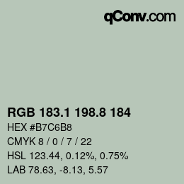 カラーコード: RGB 183.1 198.8 184 | qconv.com