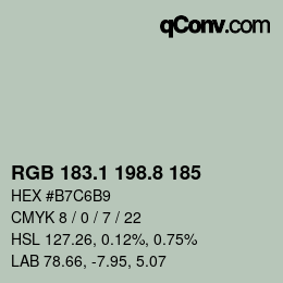 Código de color: RGB 183.1 198.8 185 | qconv.com