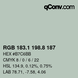 Farbcode: RGB 183.1 198.8 187 | qconv.com