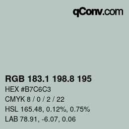 Color code: RGB 183.1 198.8 195 | qconv.com