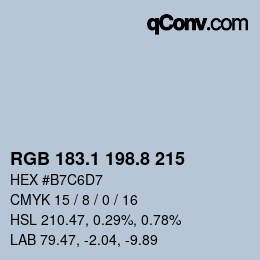 Color code: RGB 183.1 198.8 215 | qconv.com