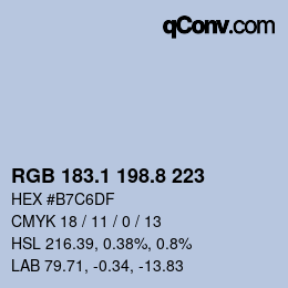 カラーコード: RGB 183.1 198.8 223 | qconv.com