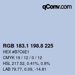 Color code: RGB 183.1 198.8 225 | qconv.com