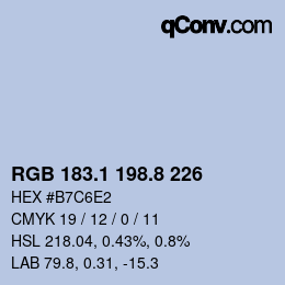 Color code: RGB 183.1 198.8 226 | qconv.com