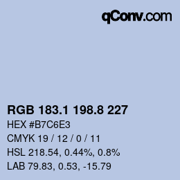 Farbcode: RGB 183.1 198.8 227 | qconv.com