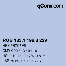Color code: RGB 183.1 198.8 229 | qconv.com
