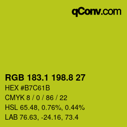 カラーコード: RGB 183.1 198.8 27 | qconv.com