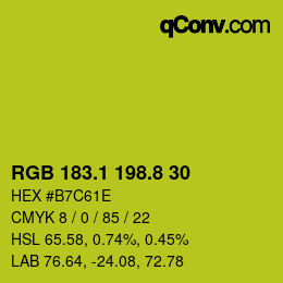 カラーコード: RGB 183.1 198.8 30 | qconv.com