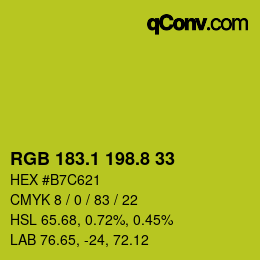 カラーコード: RGB 183.1 198.8 33 | qconv.com