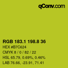 カラーコード: RGB 183.1 198.8 36 | qconv.com