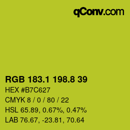 カラーコード: RGB 183.1 198.8 39 | qconv.com