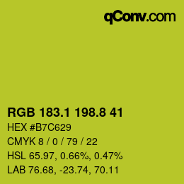 カラーコード: RGB 183.1 198.8 41 | qconv.com