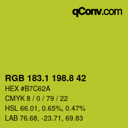 カラーコード: RGB 183.1 198.8 42 | qconv.com