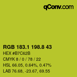 カラーコード: RGB 183.1 198.8 43 | qconv.com