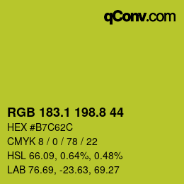 カラーコード: RGB 183.1 198.8 44 | qconv.com
