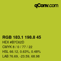 カラーコード: RGB 183.1 198.8 45 | qconv.com
